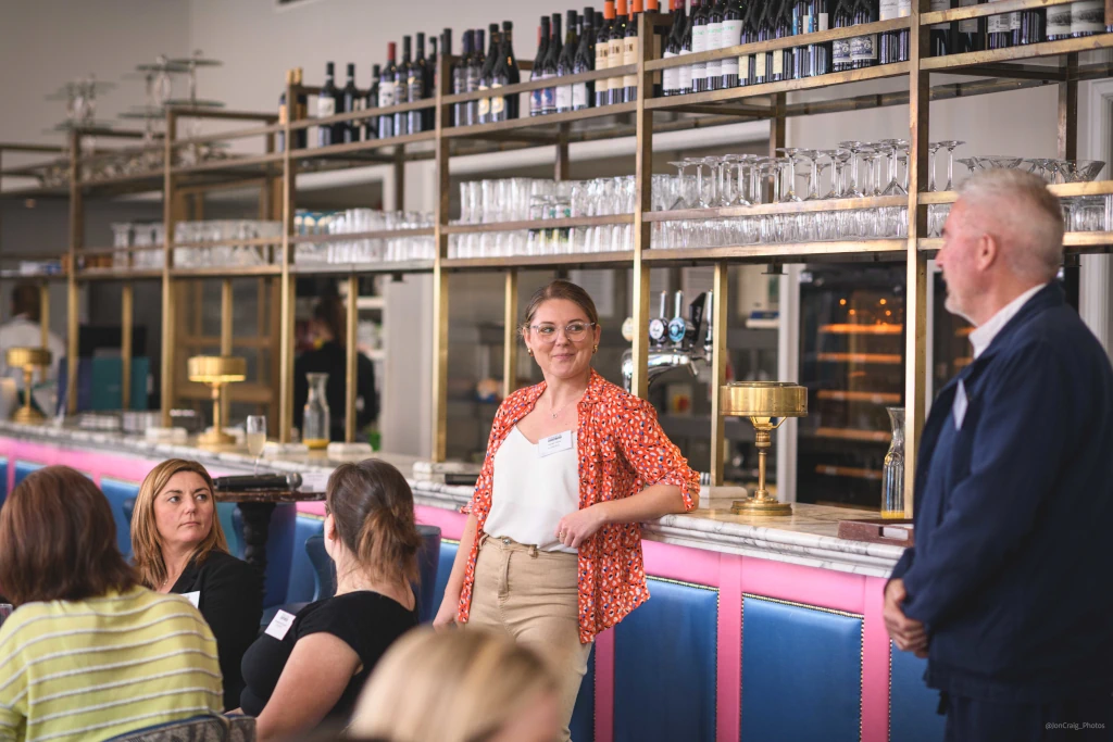 founder harriet attending a marketing event in Bristol, near Bath