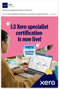 Example of a linkedin document ad from xero global