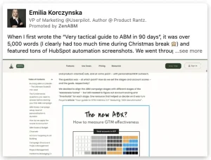 An example of a linkedin thought leadership ad