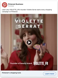 An example of a video ad from Pinterest